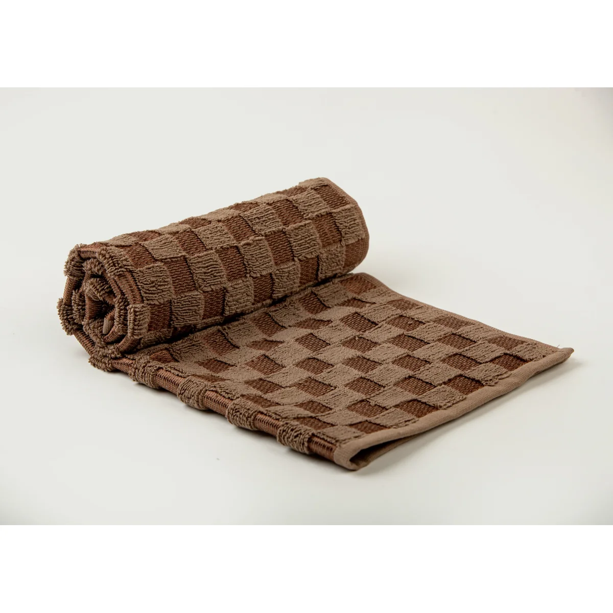 Manamo Checkers Cotton Bathmat Mocha 50x70
