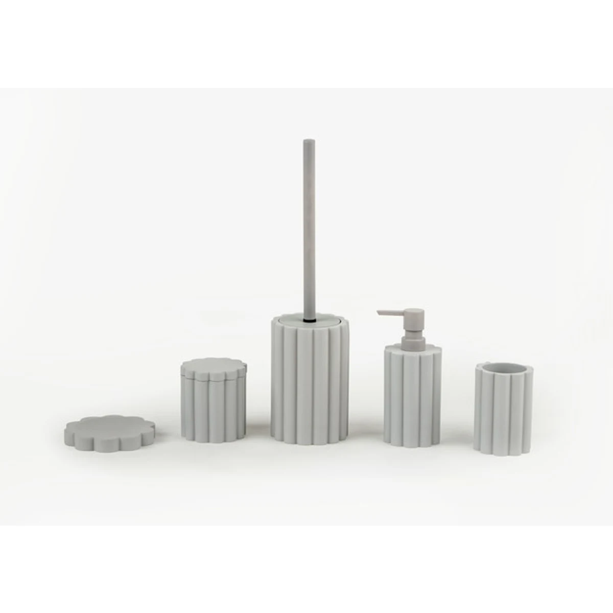 Manamo Tria Toilet Brush  Polyresin Gray  10.5x10.5x15.6 cm