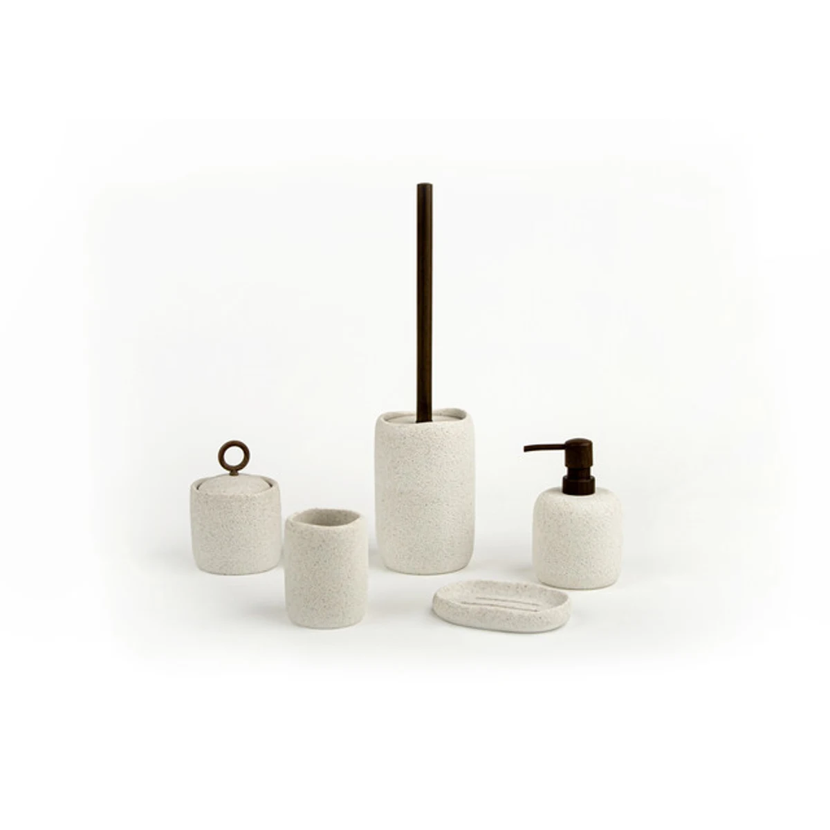 Manamo Elegance Toothpaste Dispenser Polyresin Ecru  7.7x7.7x9.7 cm