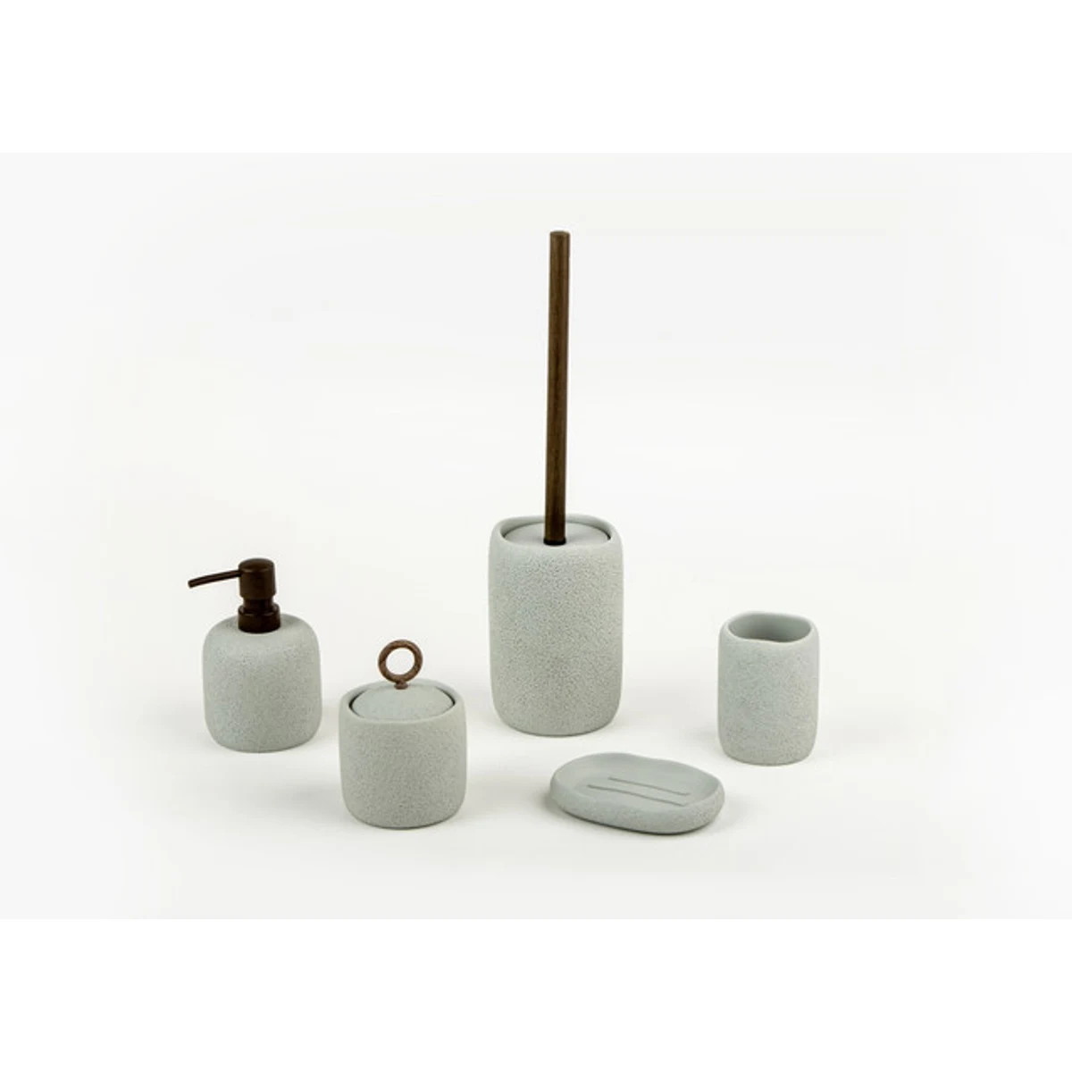 Manamo Elegance Liquid Soap Dispenser  Polyresin Gray  9.1x9.1x14.4 cm