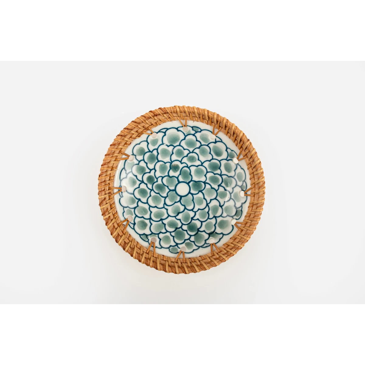 Manamo Elisa Plate Ceramic / Rattan Blue/White 20R