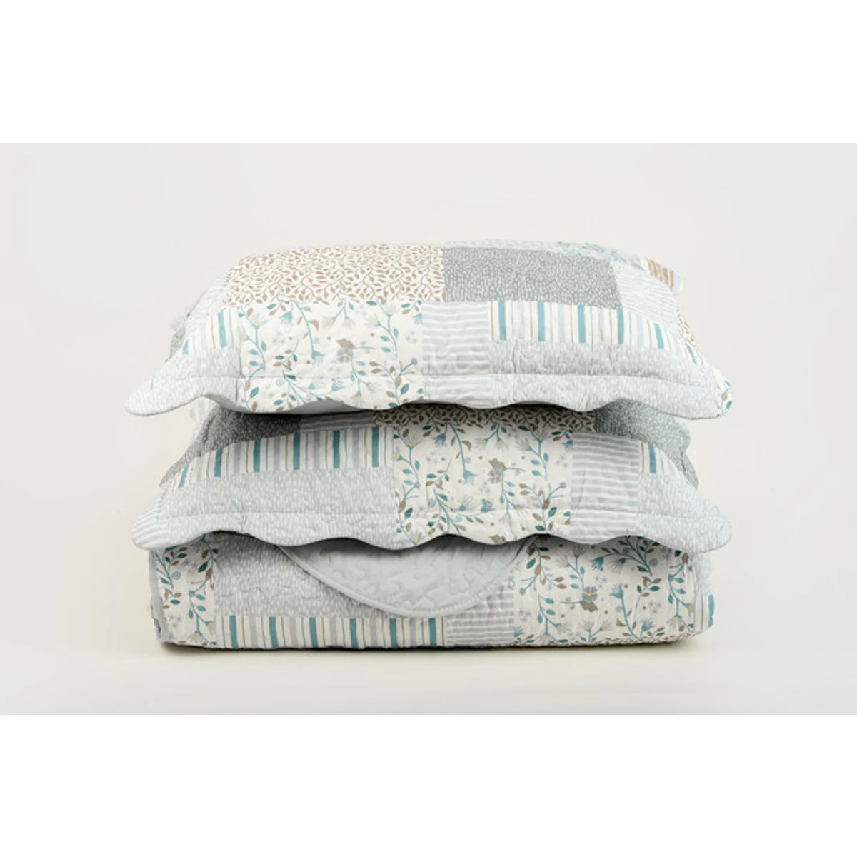 Manamo Mandy Bed Cover  Blue/Beige Double 240x250+50x70 cm (2pc)