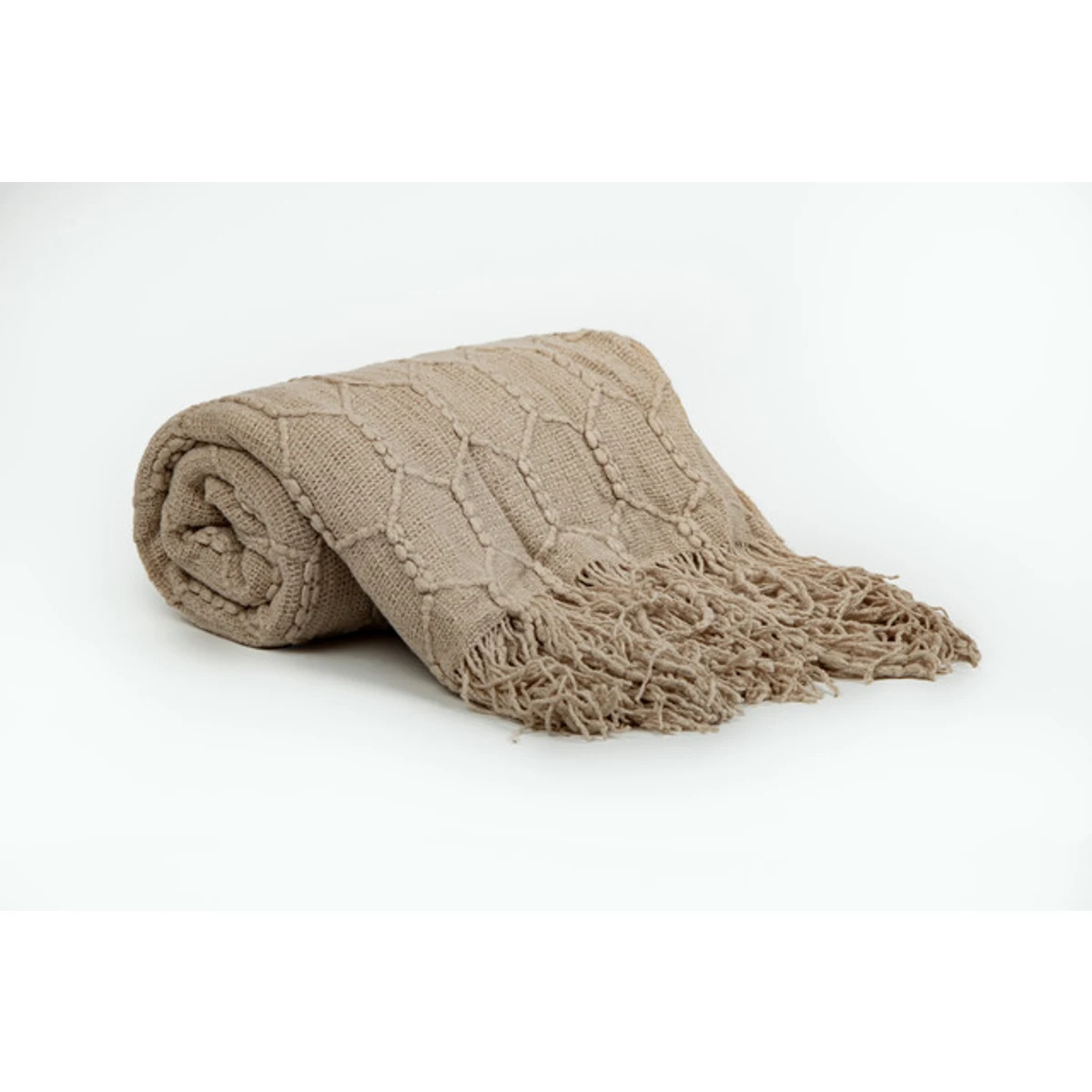 Manamo Honeycomb Throw Acrylic Beige 130x170 cm