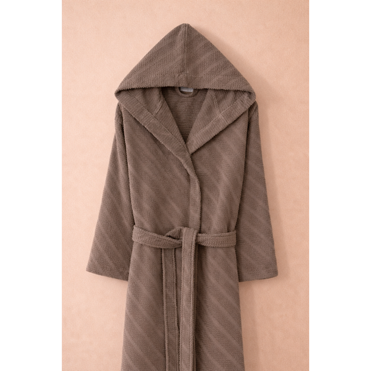 Manamo Dolce Bathrobe Cotton Mocha Jaqcuard Hooded 2XL/3XL