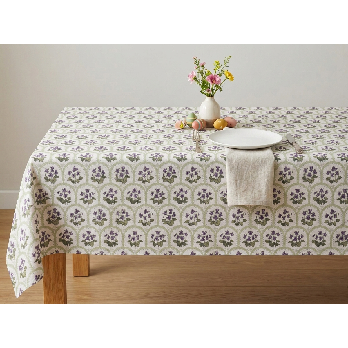 Manamo Lavander Bunny Table Cloth Cotton Multi  150x220 cm
