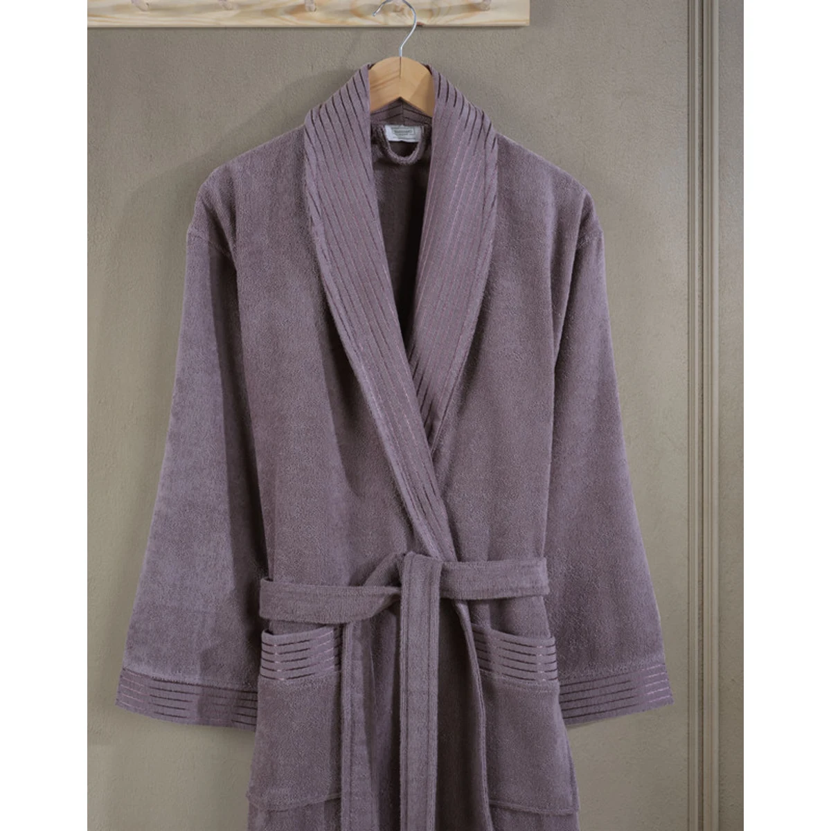Manamo Jess Shawl Collar Bathrobe Cotton Plum 2XL/3XL