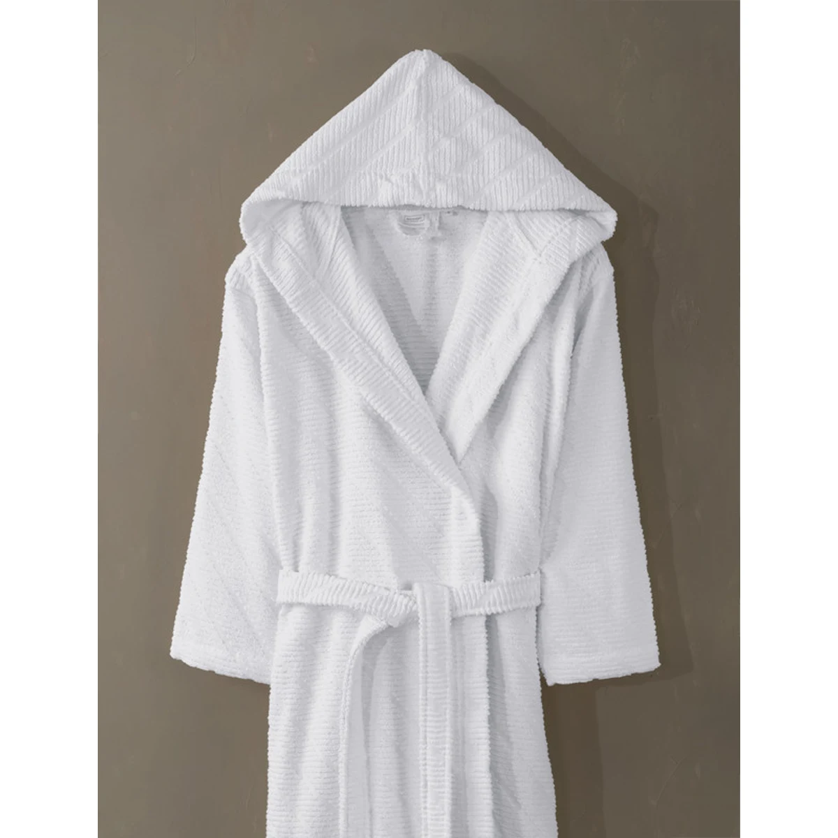 Manamo Dolce Bathrobe Cotton Ecru Jaqcuard Hooded 2XL/3XL