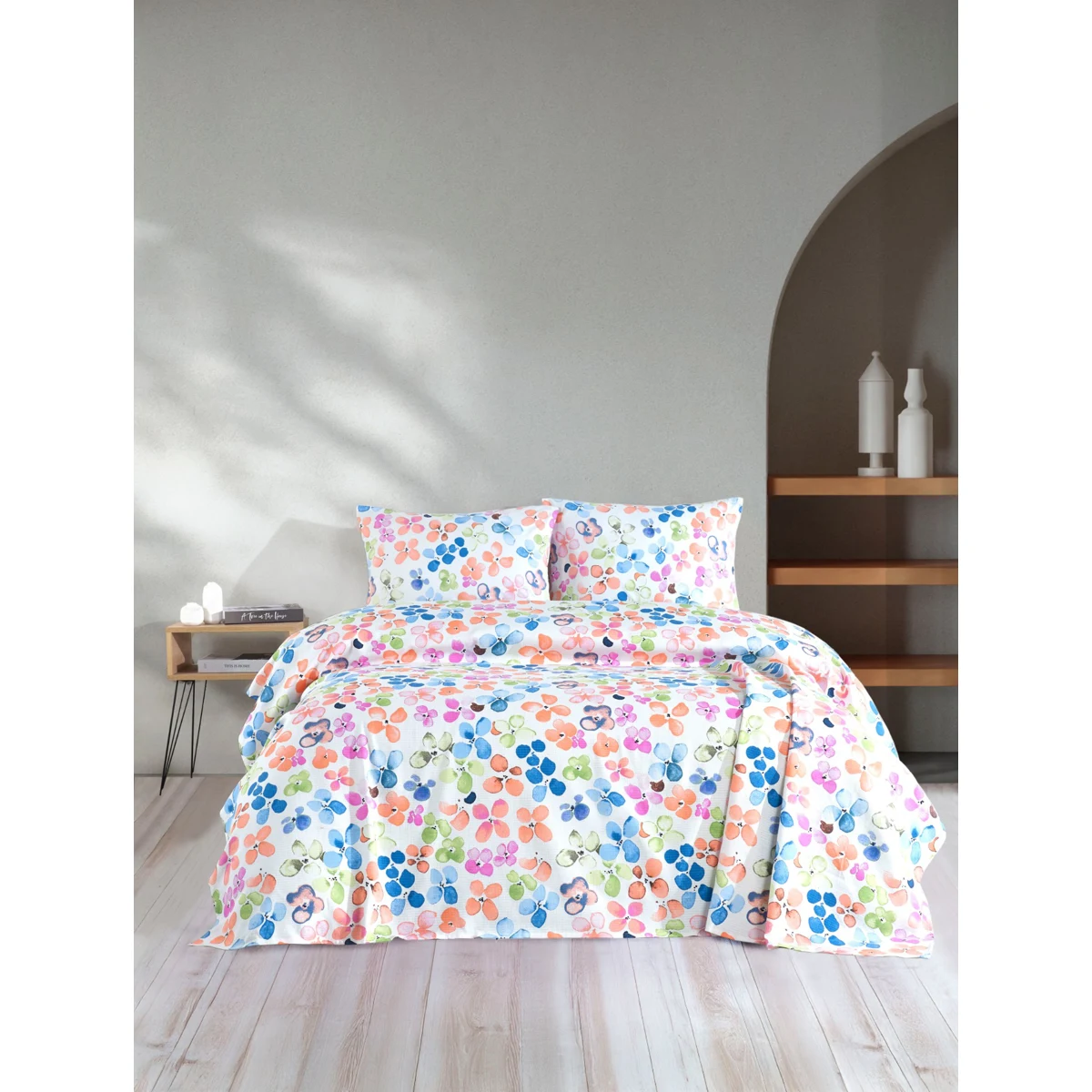 LAURA  DIGITAL PRINTED  WAFFLE  PIQUE  160X220 CM  MULTI