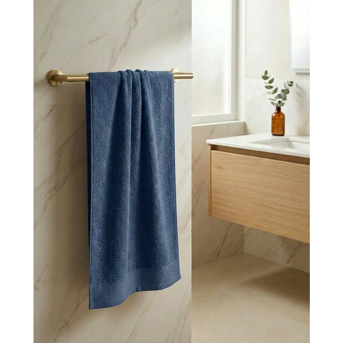 Manamo Pure Bamboo Bath Towel Indigo 75x150   