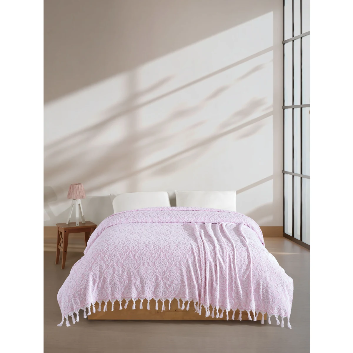 Manamo Lily Pique Cotton White/Begonville Single Size 160x230 cm