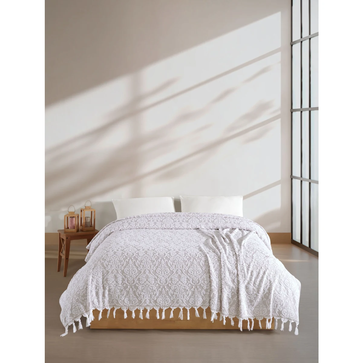 Manamo Lily Pique Cotton White/Beige Single Size 160x230 cm