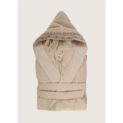 Manamo Blen Jacquard Hooded Bathrobe Cotton Linen 2XL/3XL