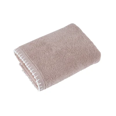 Manamo Frigya Embroidered Face Towel Quartz/Ecru 50x85