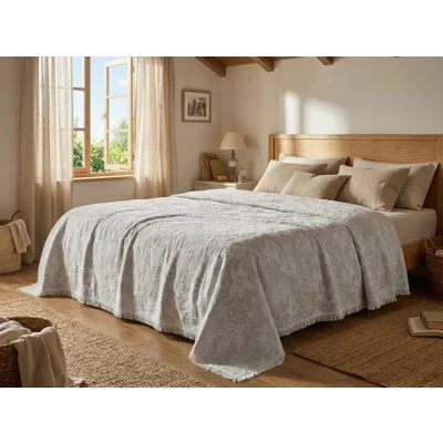 VALENCIA JACQUARD PIQUE GREY 160X240