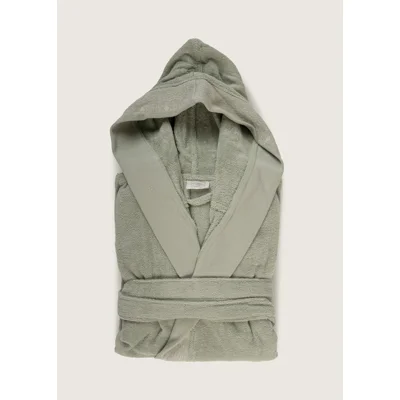Manamo Blen Jacquard Hooded Bathrobe Cotton Cameo S/M