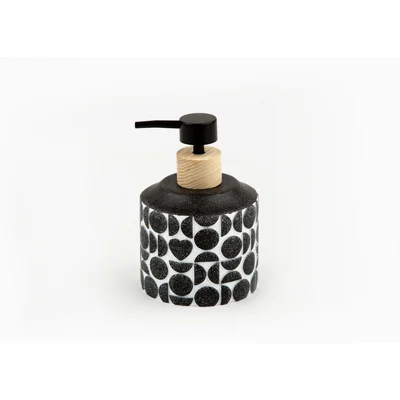 Manamo Linyi Liquid Soap Dispenser  Polyresin Black  9.6x9.6x13.9 cm