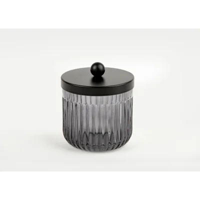 Manamo Diamond Cotton Cover Glass Black  9.5x9.5x11 cm