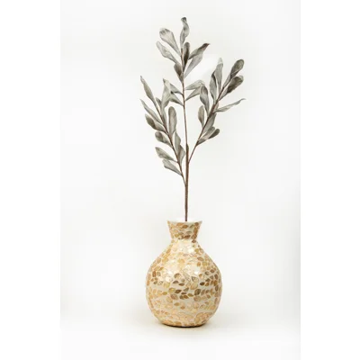 Manamo Leaves Branch Artificial Flower  Grey  103 cm
