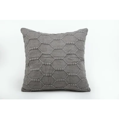 Manamo Honeycomb Decorative Pillow Case Acrylic Light Grey 45x45 cm