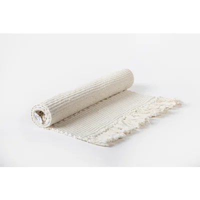 Manamo Pretty Bath Mat Cotton Hand Woven Ecru 50x80 cm