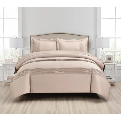 Manamo Zora Bed Linnen Set  Saten Embroidered Light Blue Double200x220 cm+240x260 cm+50x70 cm(2)