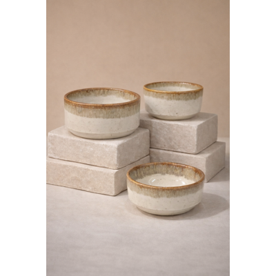 Manamo Luna Bowl Ceramiic Beige  6 cm