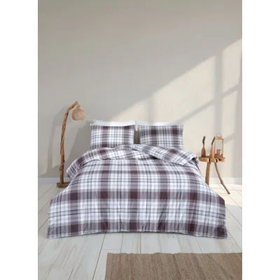 Manamo Skoch Brown Duvet Cover With Pillow Case Cotton Brown-Ecru 200x220+50x70 cm(2)
