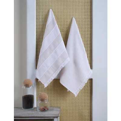 Manamo Lots Kitchen Towel  Cotton Beige Jacquard 50x70 cm (2pc)