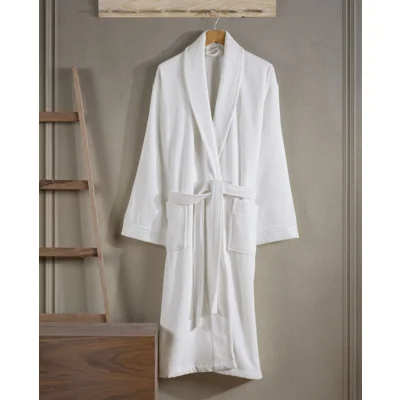 Manamo Jess Shawl Collar Bathrobe Cotton Cream S/M