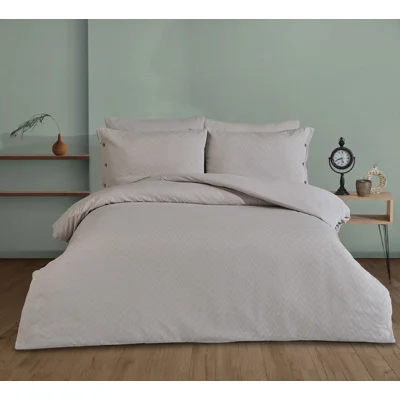 Manamo Nando Duvet Cover With Pillow Case Cotton Grey  200x220 + 50x70 (2pcs)