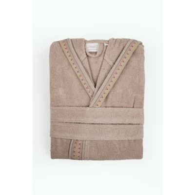 Manamo Linyi Bathrobe Cotton Blush Jacquard Hooded S/M
