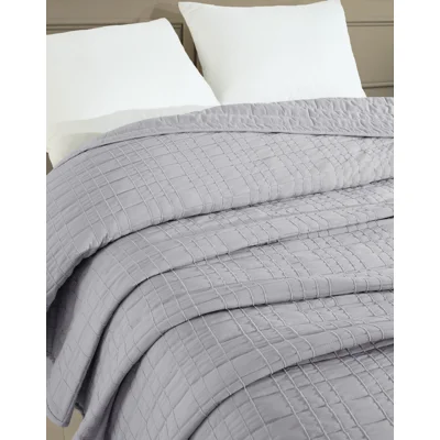 Manamo Lena Bed Spread Microfiber Grey Double Size 200x230 cm